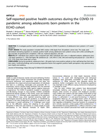 Self-reported Positive Health Outcomes During the COVID-19 Pandemic Among Adolescents Born Preterm in the ECHO Cohort
