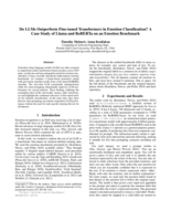 Do LLMs Outperform Fine-tuned Transformers in Emotion Classification?: A Case Study of Llama and RoBERTa on an Emotion Benchmark