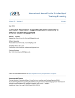 Curriculum Negotiation: Supporting Student Autonomy to Enhance Student Engagement