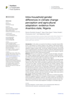 Intra-household gender differences in climate change perception and agricultural adaptation: evidence from Anambra state, Nigeria