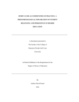 Sport clubs as communities of practice: Phenomenological exploration of student belonging and persistence in higher education