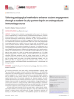 Tailoring pedagogical methods to enhance student engagement through a student-faculty partnership in an undergraduate immunology course