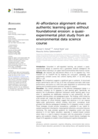 AI-affordance alignment drives authentic learning gains without foundational erosion: a quasi-experimental pilot study from an environmental data science course