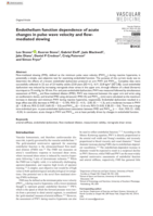 Endothelium function dependence of acute changes in pulse wave velocity and flow-mediated slowing