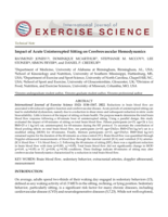 Impact of Acute Uninterrupted Sitting on Cerebrovascular Hemodynamics
