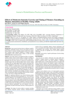 Effects of Moderate-Intensity Exercise and Timing of Memory Encoding on Memory Retention in Healthy Young Adults