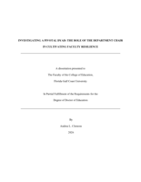 INVESTIGATING A PIVOTAL DYAD: THE ROLE OF THE DEPARTMENT CHAIR IN CULTIVATING FACULTY RESILIENCE