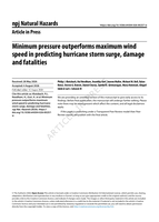 Minimum pressure outperforms maximum wind speed in predicting hurricane storm surge, damage and fatalities