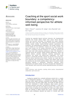 Coaching at the sport social work boundary: a competency-informed perspective for athlete well-being
