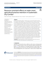 Resource constraint effects on water smart agricultural practice retention in Guatemala’s Dry Corridor