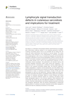 Lymphocyte signal transduction defects in cutaneous sarcoidosis and implications for treatment