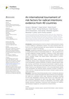An international tournament of risk factors for radical intentions: evidence from 40 countries
